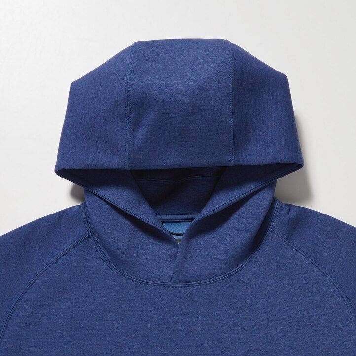 grey mens uniqlo dry sweat stretch pullover hoodie