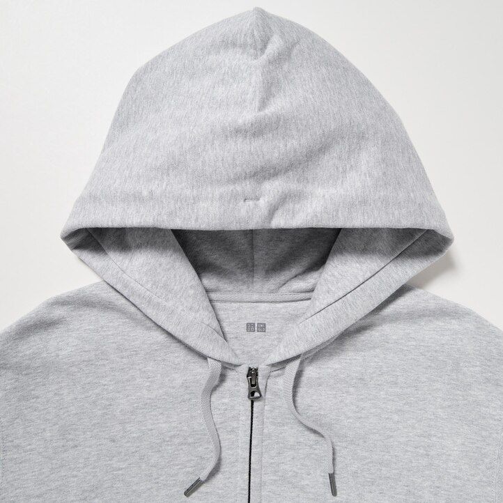 mens uniqlo sweat zipped hoodie grey