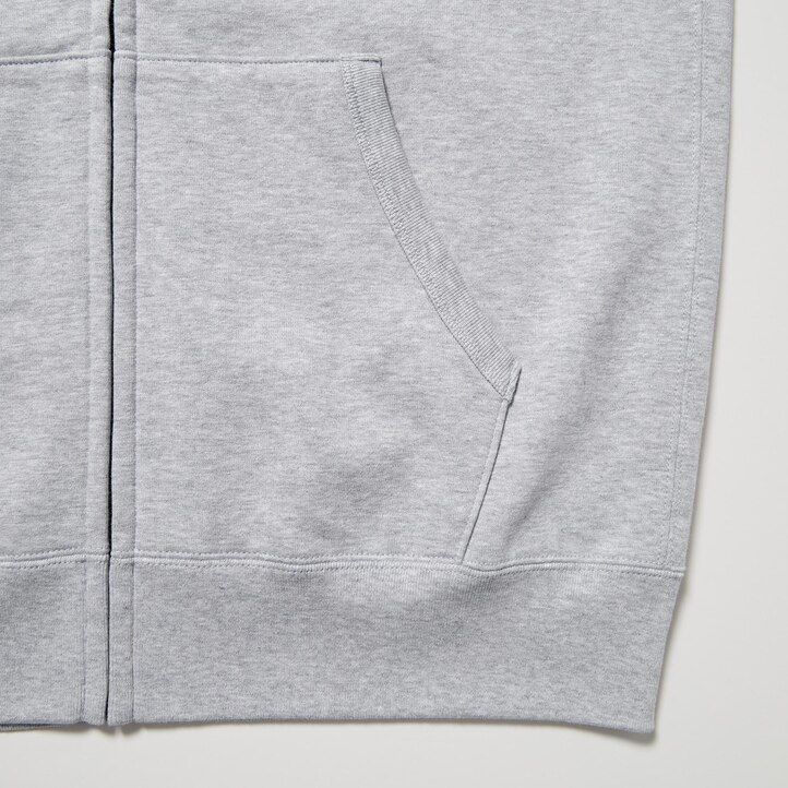 mens uniqlo sweat zipped hoodie grey