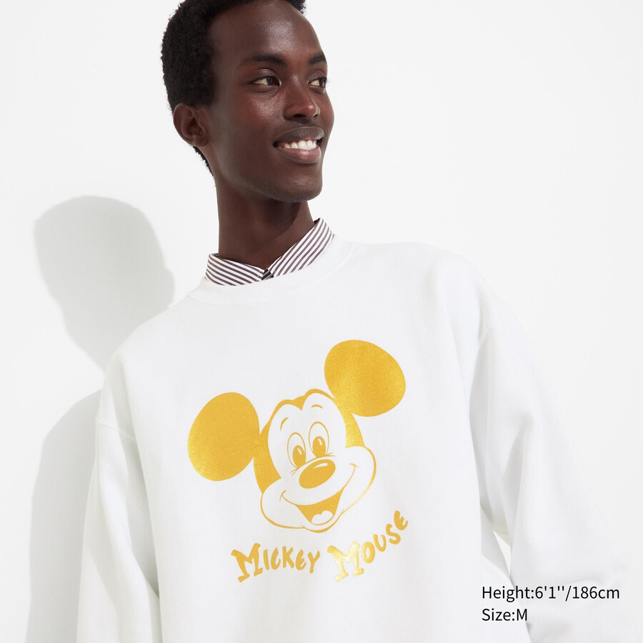 white uniqlo mickey shines ut graphic sweatshirt mens hoodie