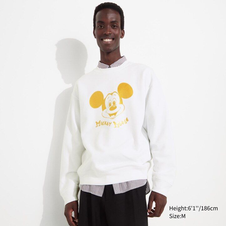 white uniqlo mickey shines ut graphic sweatshirt mens hoodie
