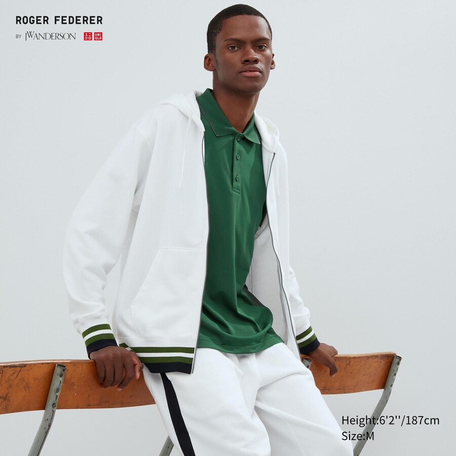 white uniqlo sweat zipped mens hoodie