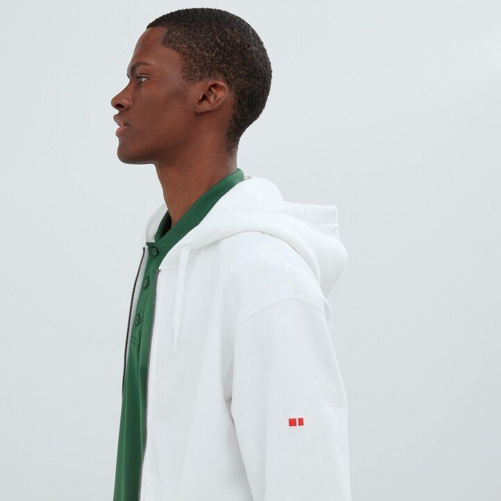 white uniqlo sweat zipped mens hoodie