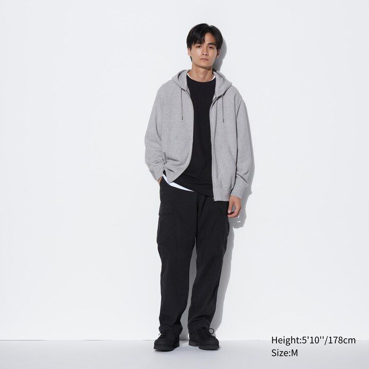 uniqlo sweat zipped mens hoodie blue