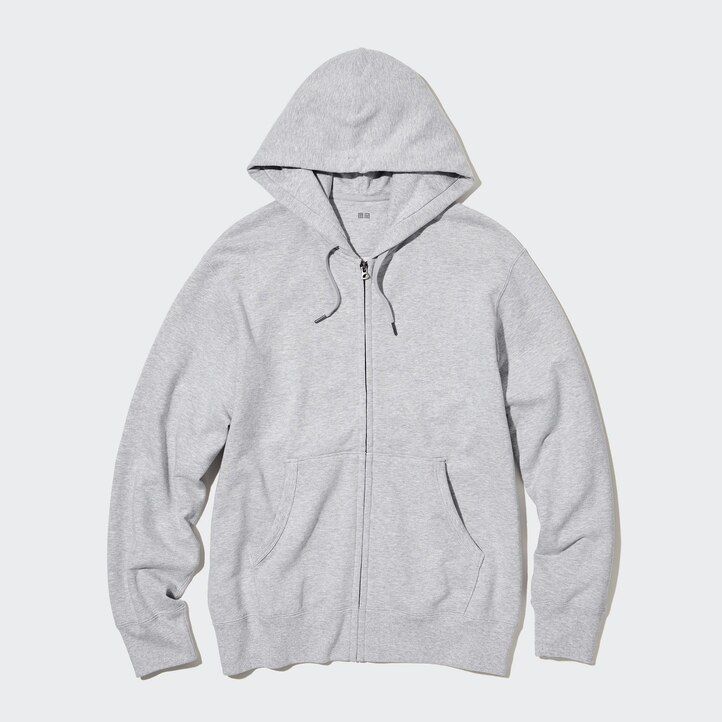 black mens uniqlo sweat zipped hoodie