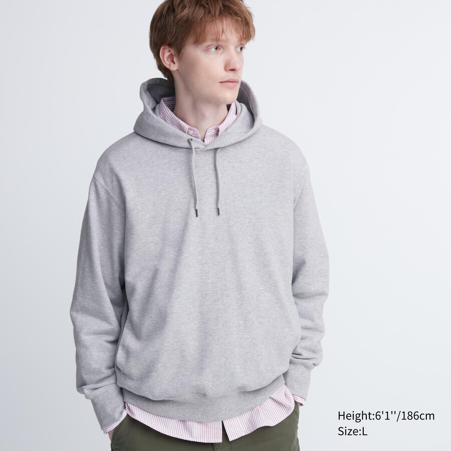 uniqlo sweat pullover mens hoodie grey
