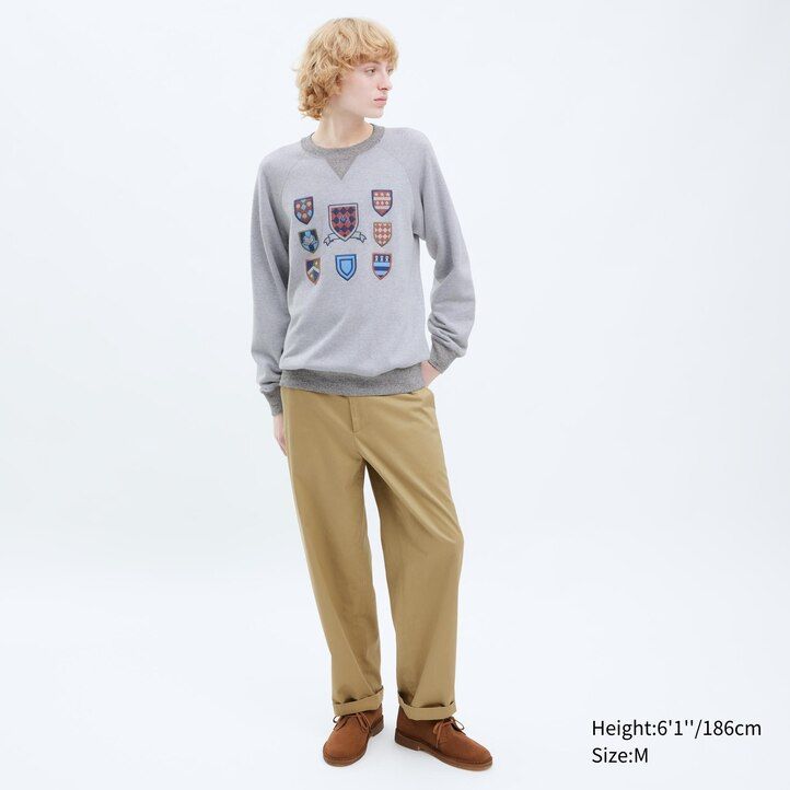 uniqlo college sweatshirt mens hoodie grey