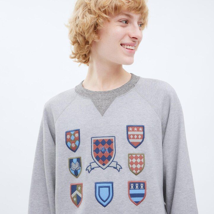 uniqlo college sweatshirt mens hoodie grey