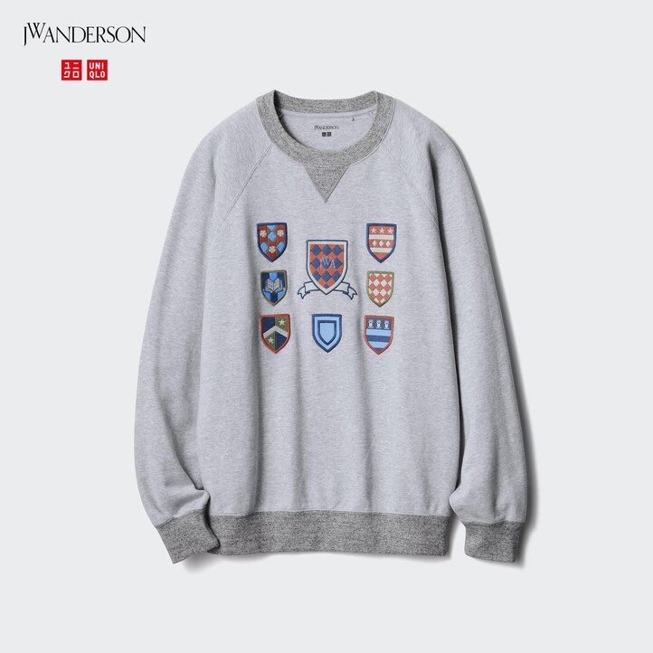 uniqlo college sweatshirt mens hoodie grey