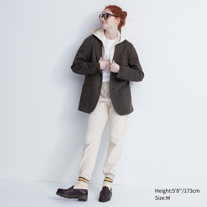 mens uniqlo comfort patterned jackets dark brown