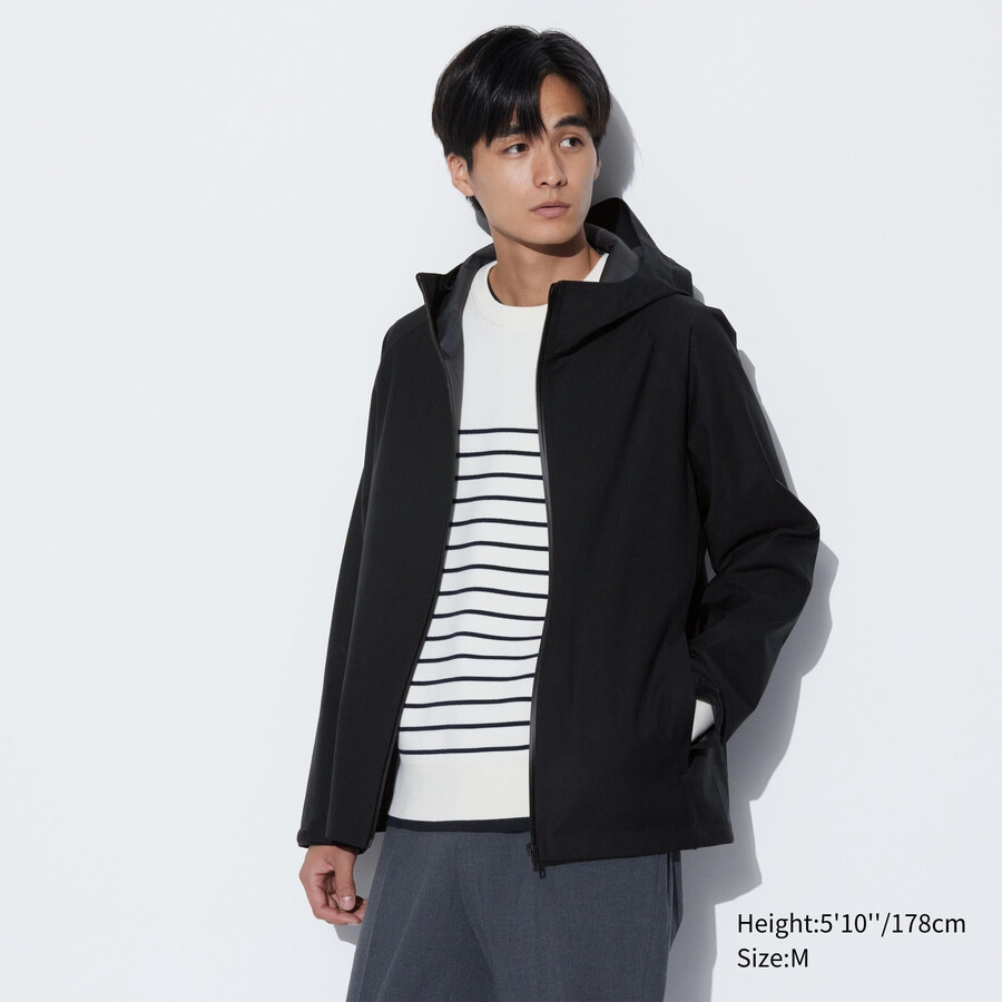 black uniqlo blocktech 3d cut mens jackets free shipping