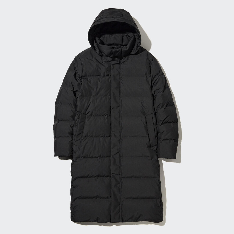 black mens uniqlo seamless down jackets