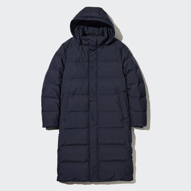 black mens uniqlo seamless down jackets