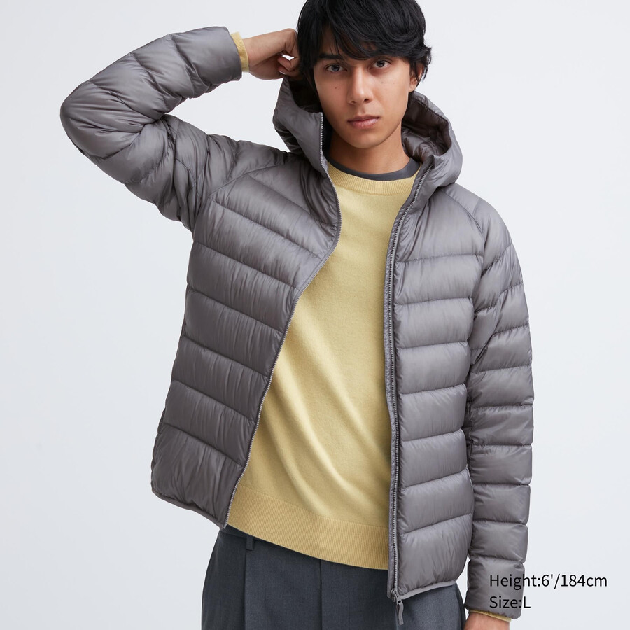 mens uniqlo ultra light down jackets grey