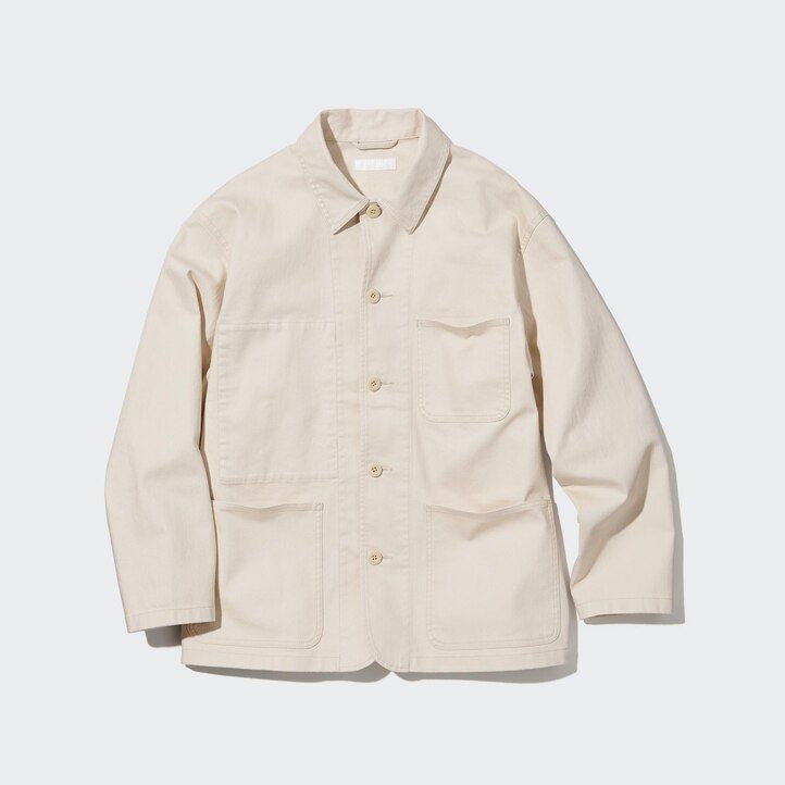 white mens uniqlo denim utility jackets