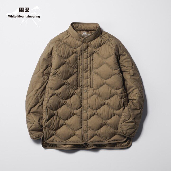 black mens uniqlo recycled hybrid down jackets