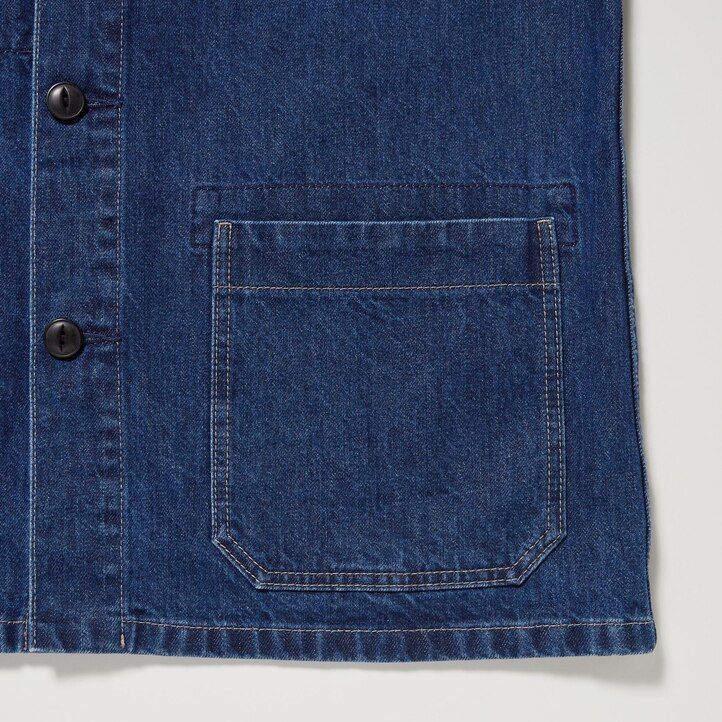 mens uniqlo denim utility jackets blue