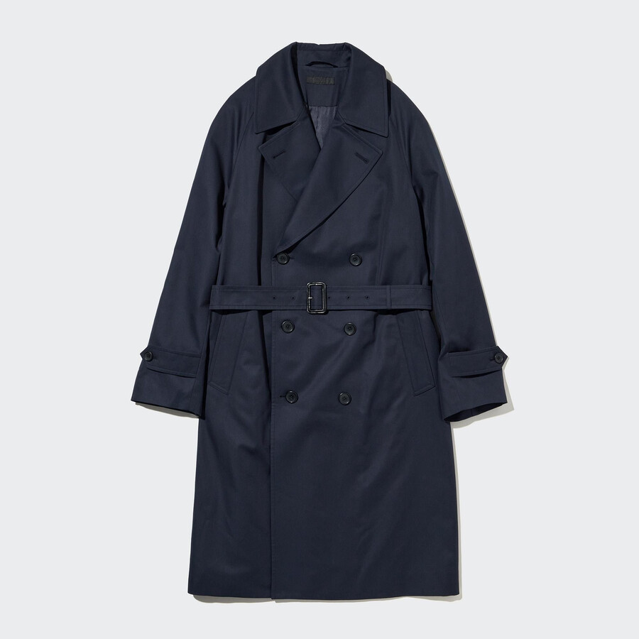 navy mens uniqlo trench jackets