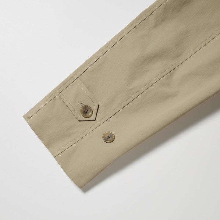 beige uniqlo two way single breasted mens jackets