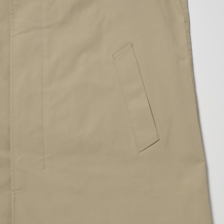 beige uniqlo two way single breasted mens jackets