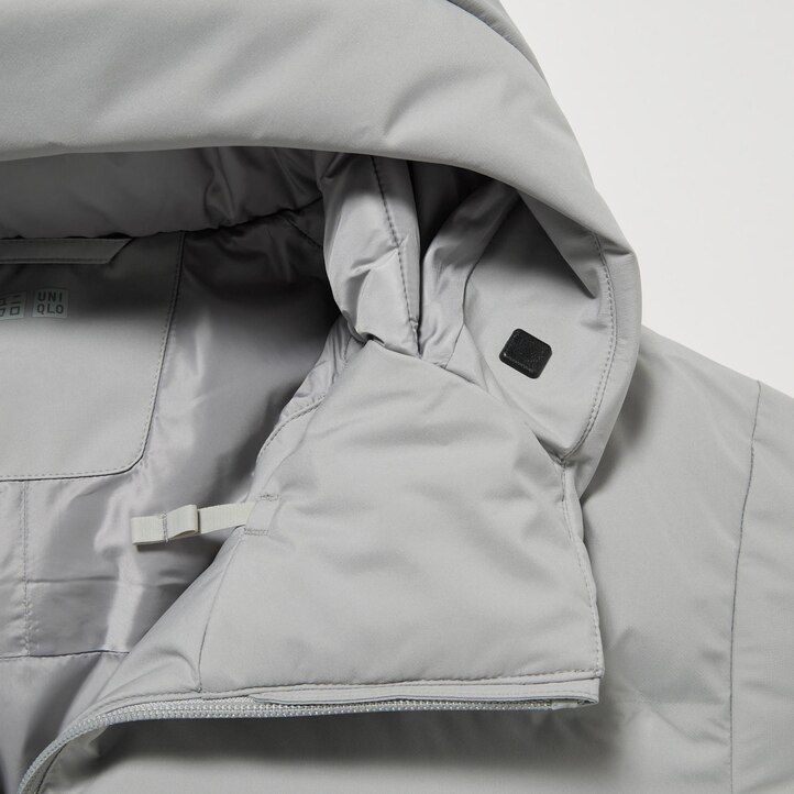light grey mens uniqlo seamless down 3d cut jackets