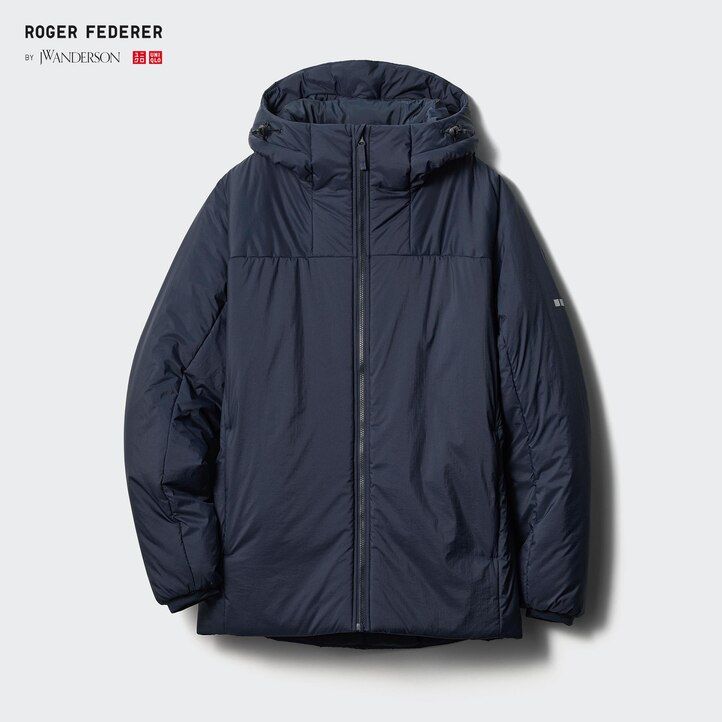 black mens uniqlo light warm padded jackets