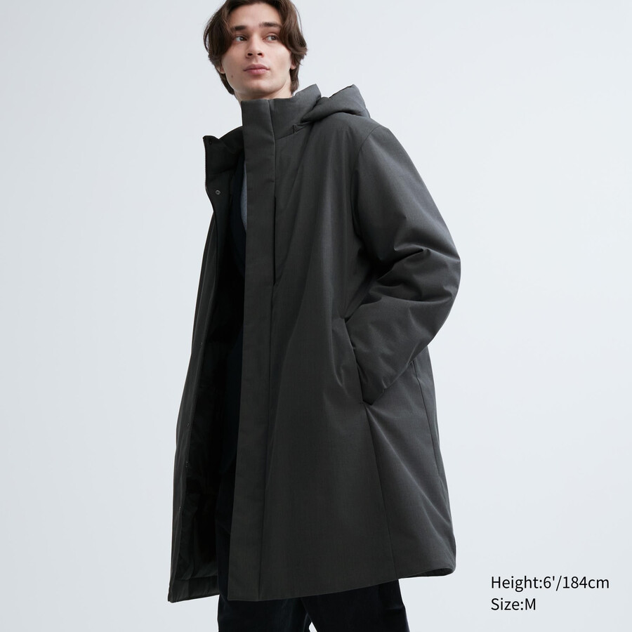 dark grey mens uniqlo hybrid down jackets