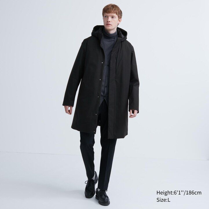 dark grey mens uniqlo hybrid down jackets