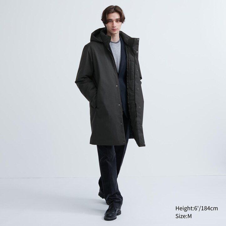 dark grey mens uniqlo hybrid down jackets