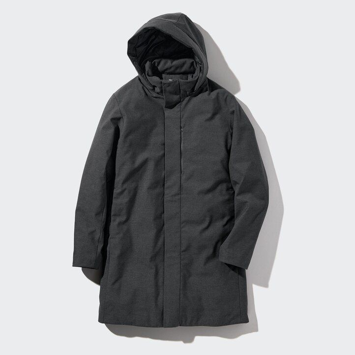 dark grey mens uniqlo hybrid down jackets