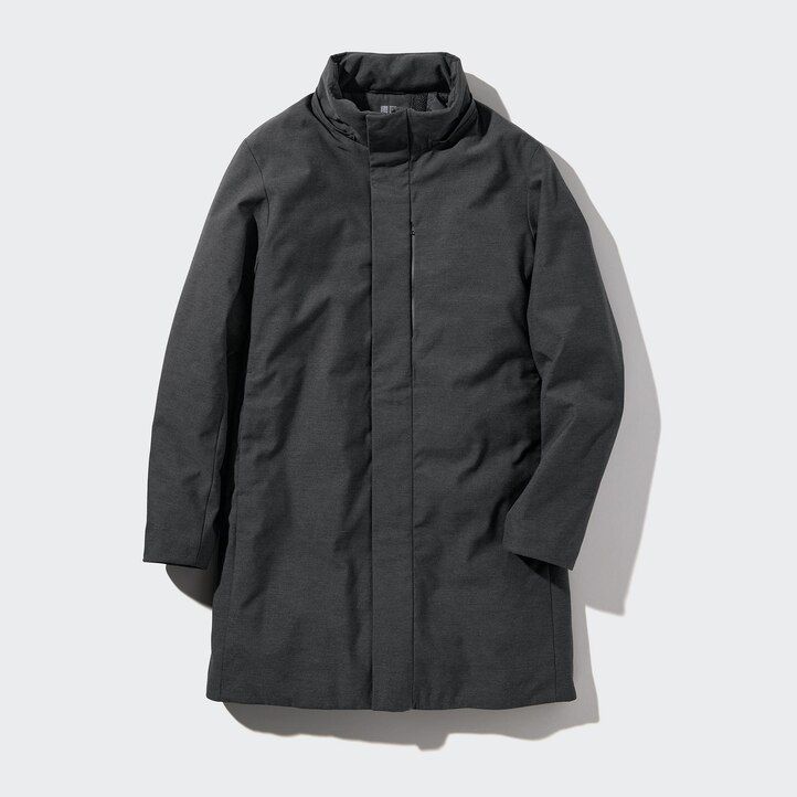dark grey mens uniqlo hybrid down jackets