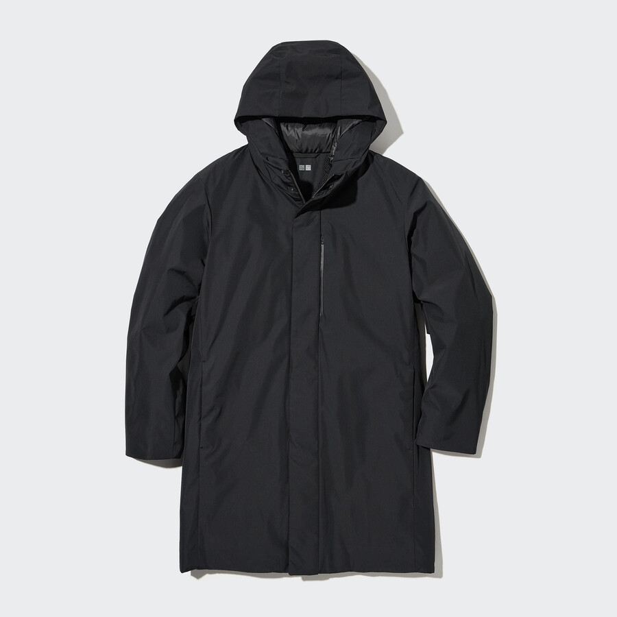 mens uniqlo hybrid down jackets black