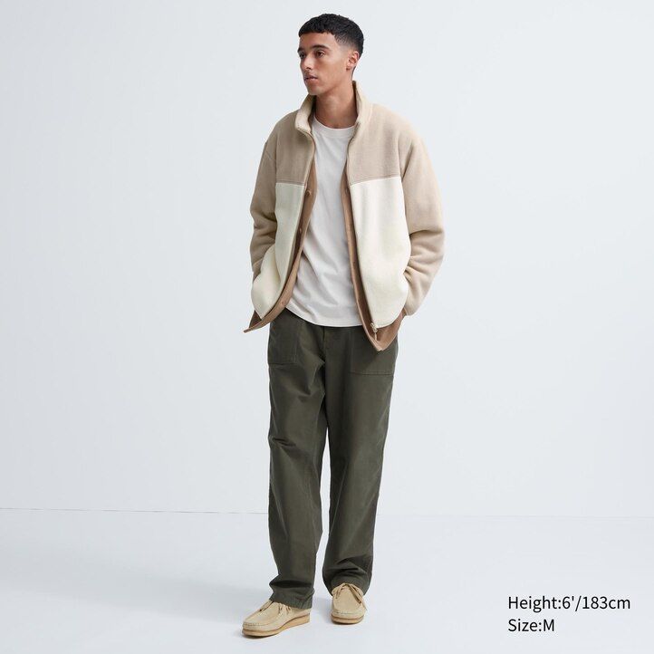 uniqlo fleece zipped mens jackets grey