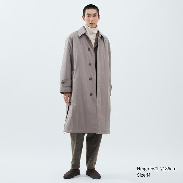 grey uniqlo padded single breasted mens jackets