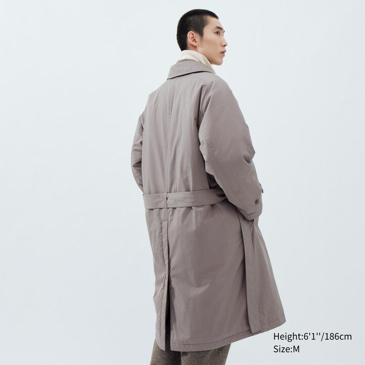 grey uniqlo padded single breasted mens jackets