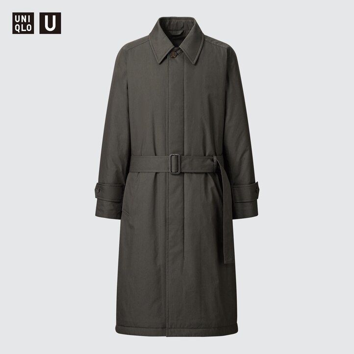 grey uniqlo padded single breasted mens jackets