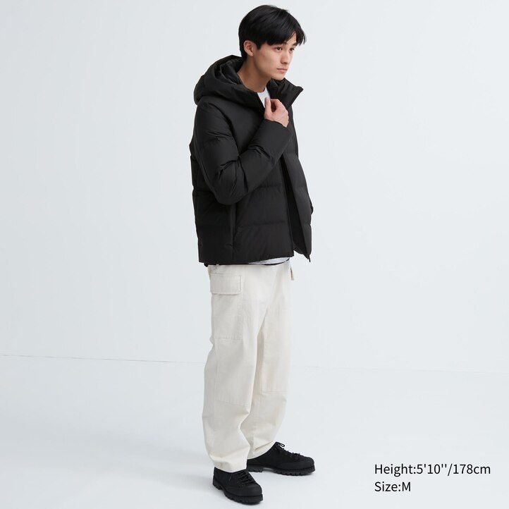 light grey mens uniqlo seamless down 3d cut jackets