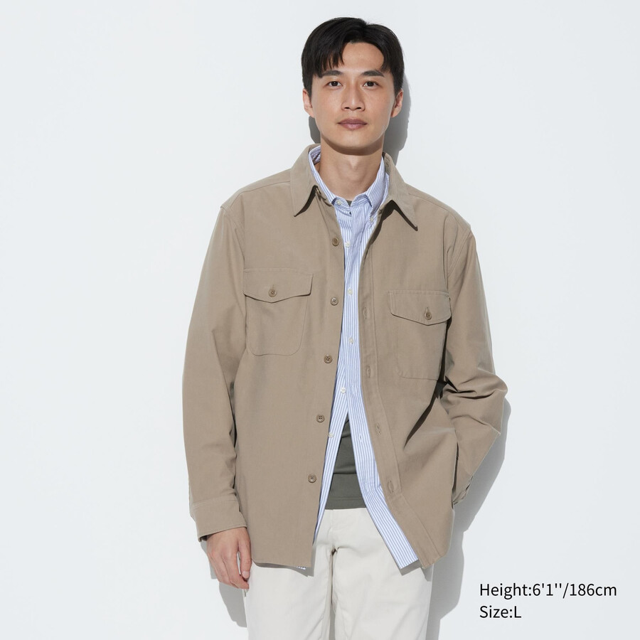 mens uniqlo jersey jackets beige