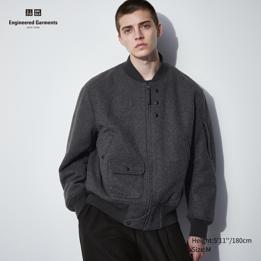 uniqlo heattech warm padded blouson mens jackets dark grey