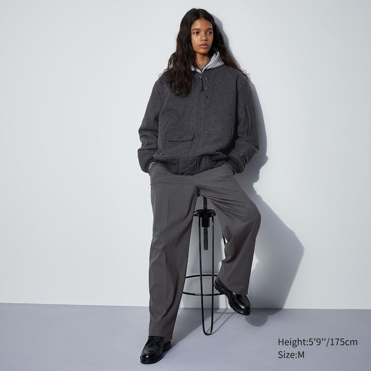 uniqlo heattech warm padded blouson mens jackets dark grey