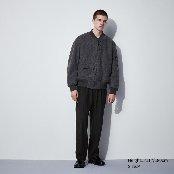 uniqlo heattech warm padded blouson mens jackets dark grey