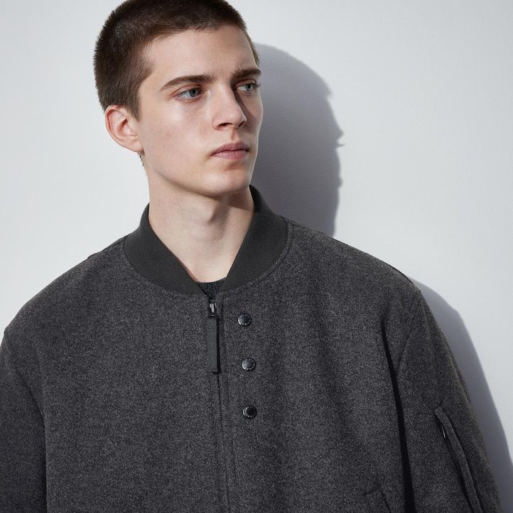 uniqlo heattech warm padded blouson mens jackets dark grey