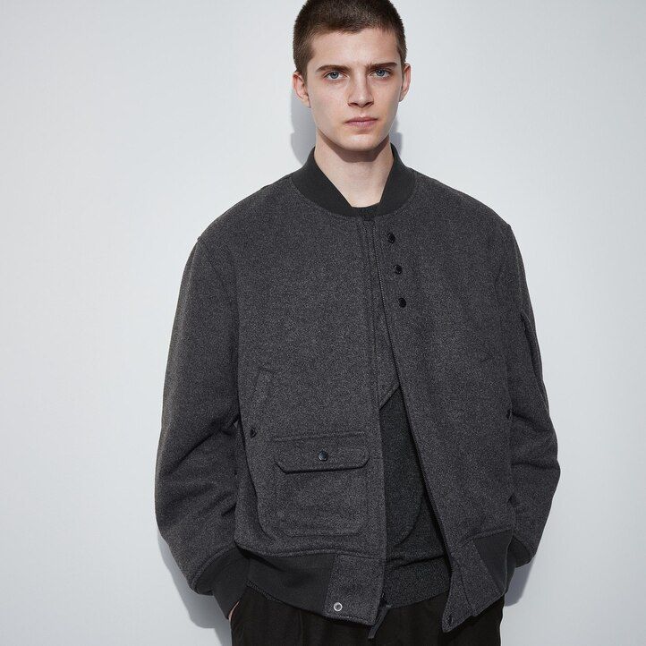 uniqlo heattech warm padded blouson mens jackets dark grey