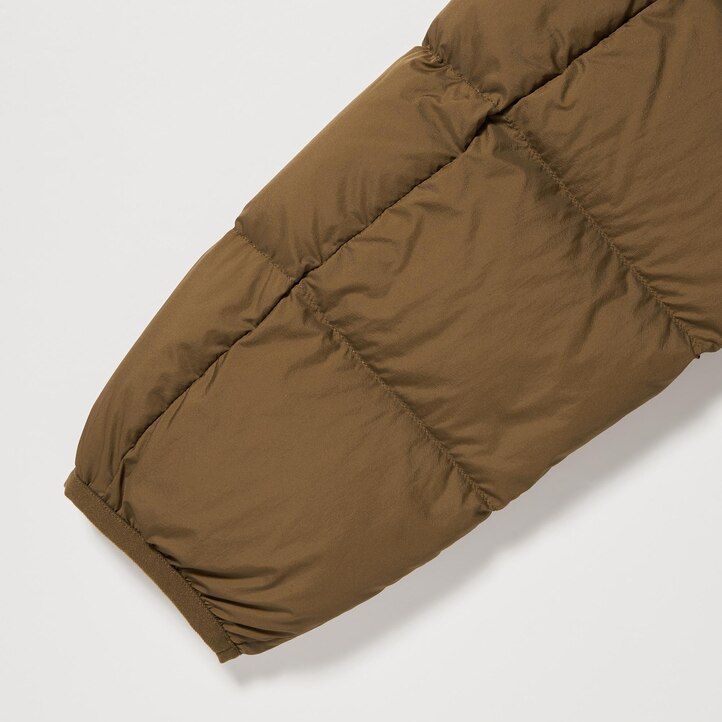 brown mens uniqlo ultra light down 3d cut jackets