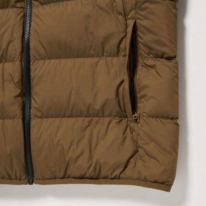 brown mens uniqlo ultra light down 3d cut jackets