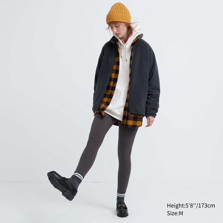 navy mens uniqlo fleece zipped jackets
