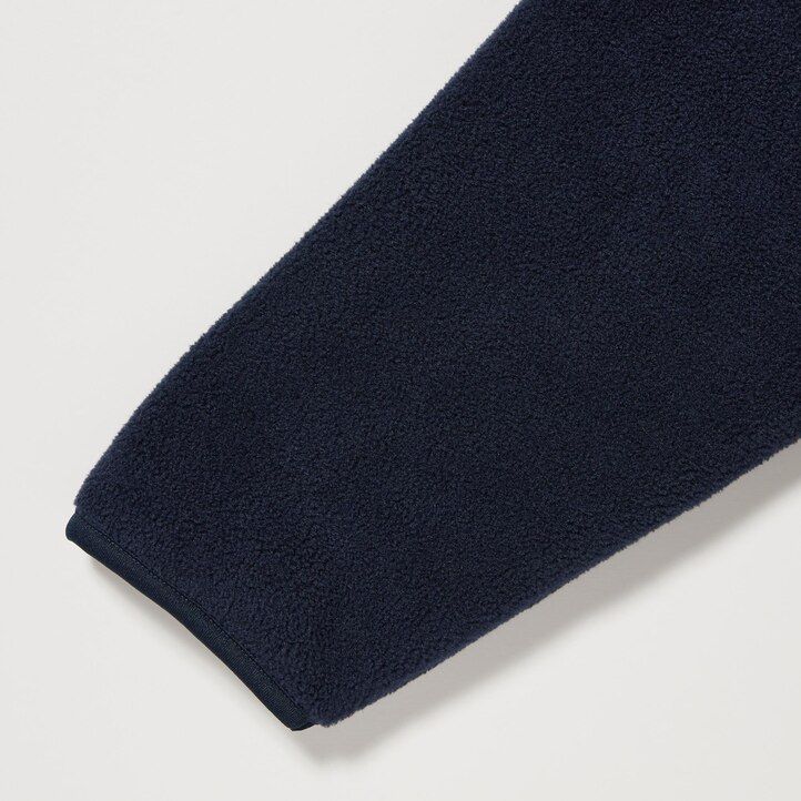 navy mens uniqlo fleece zipped jackets