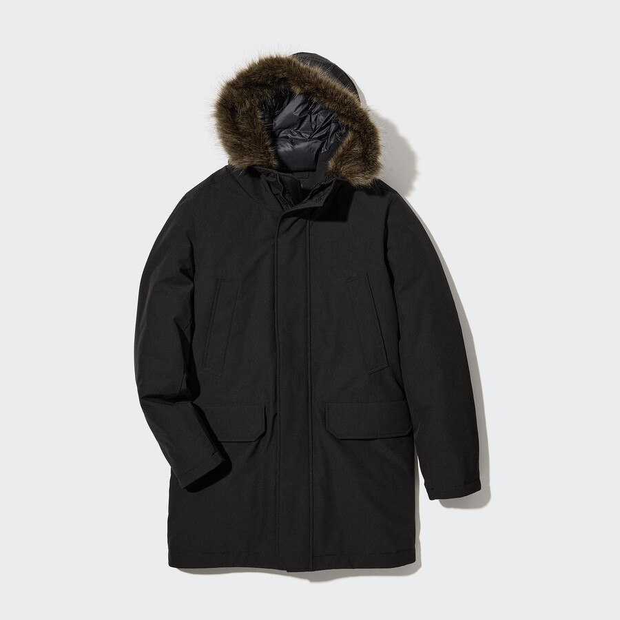 mens uniqlo ultra warm hybrid down jackets black