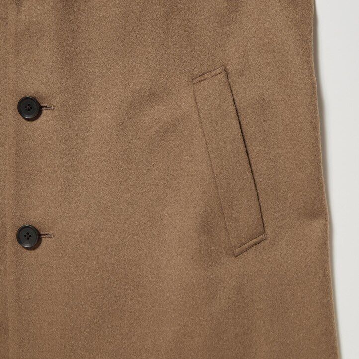 mens uniqlo wool blend chesterfield jackets black