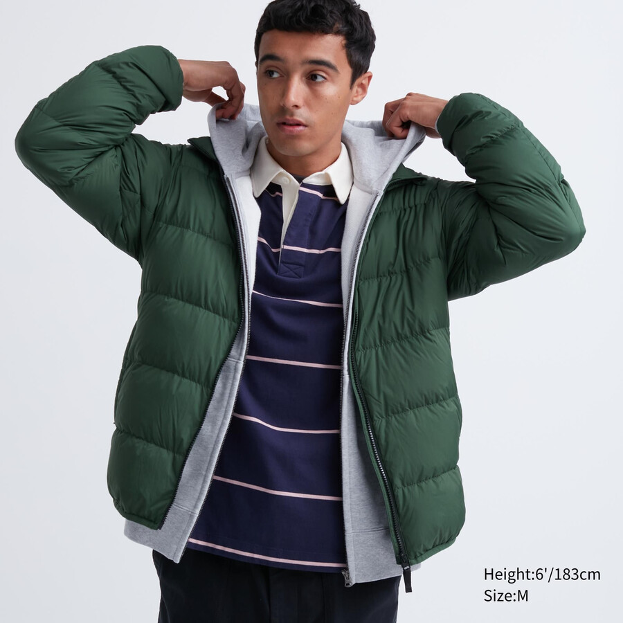 green uniqlo ultra light down 3d cut mens jackets